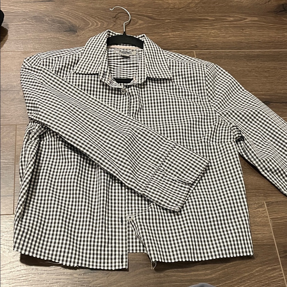 Black and White Checkered Button Down Shirt